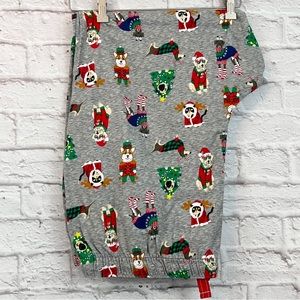 Old Navy Jogger Pajama Lounge Pants Gray Christmas Dogs XXL